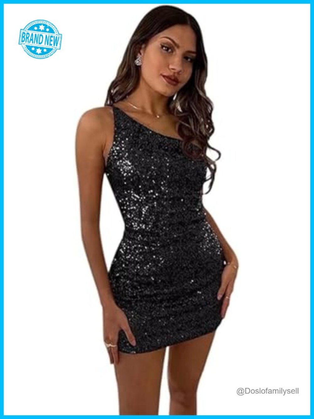 Sequin One Shoulder Bodycon Mini Homecoming Dress